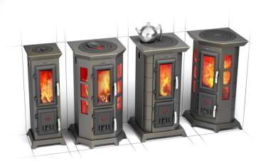 Угловая недорогая печь Термофор Статика Квинта, чёрная бронза фото в Слониме