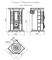 Стальная печь Термофор Статика Квинта, чёрная бронза фото в Слониме
