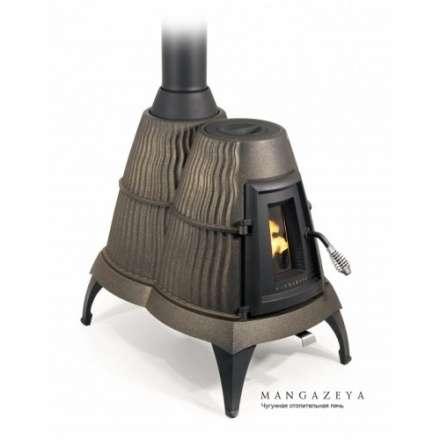 Отопительная печь Термофор Мангазея, чёрная бронза Амазонка бай фото в Слониме