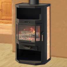 Купить стильный камин с шамотом Мета-Бел Ангара-Аква в Слониме фото в Слониме