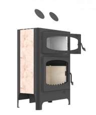 Печь-камин с шамотом Бавария Эко с духовкой и плитой в Слониме