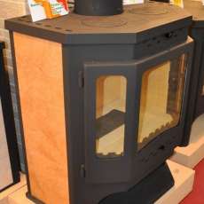 Стальной камин с шамотом Бавария призматик с плитой фото в Слониме