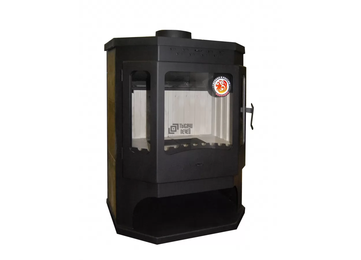 Печь-камин БАВАРИЯ ПРИЗМАТИК с плитой (Экокамин) фото в Слониме