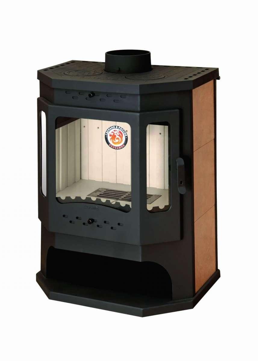 Печь-камин Бавария призматик с плитой Амазонка бай фото в Слониме