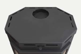 Стальная печь-камин Бавария призматик пристенно-угловой фото в Слониме