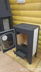 Печь-камин Экокамин с плитой в интерьере фото в Слониме