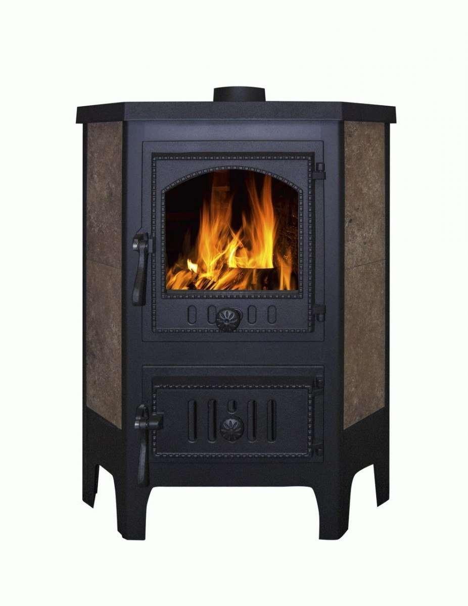 Печь-камин Бавария угловая чугун с плитой купить в Слониме