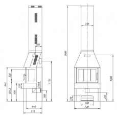 Печь-камин Бавария три стекла графит фото схема в Слониме