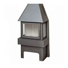 Стальной камин Бавария три стекла графит фото в Слониме