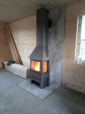 Недорогой камин Бавария со стеклами графит фото в интерьере в Слониме