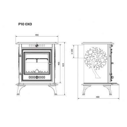 Печь-камин Kawmet P10 (6,8 кВт) EKO в Слониме