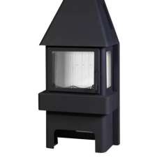 Печь-камин Бавария 3 стекла чёрная фото в Слониме