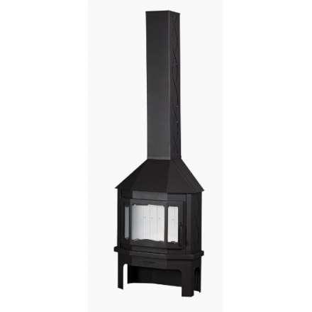 Камин Мюнхен пристенно-угловой чёрный Амазонка бай фото в Слониме