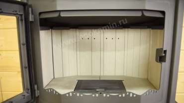 Стальной камин с шамотом Бавария Мюнхен графит фото в Слониме