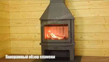 Недорогой камин со стеклом Бавария Мюнхен пристенно-угловой графит фото в Слониме