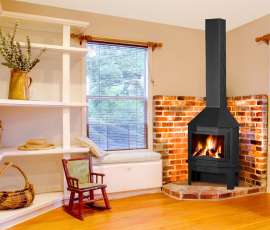 Стальной камин Мюнхен угловой чёрный фото в Слониме