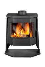 Стальной камин с шамотом Бавария панорама призма с плитой фото в Слониме