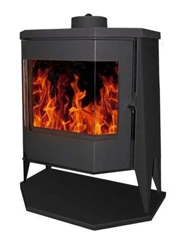 Печь-камин Бавария панорама призма с плитой Амазонка бай фото в Слониме