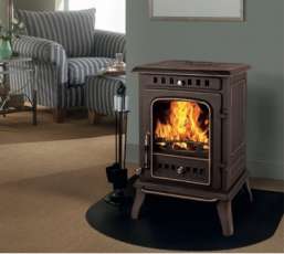 Печь-камин чугунный FireWay Erik в интерьере патина медь Амазонка бай фото в Слониме