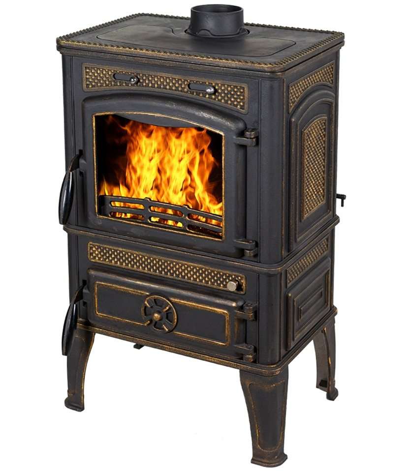 Печь-камин FireWay Dacha патина бронза Амазонка бай фото в Слониме