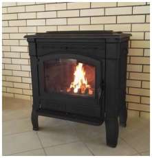 Печь-камин чугунный FireWay Gunter в интерьере чёрный Амазонка бай фото в Слониме