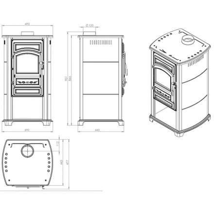 Купить Печь-камин NORDflam Merido в Слониме Амазонка бай фото в Слониме
