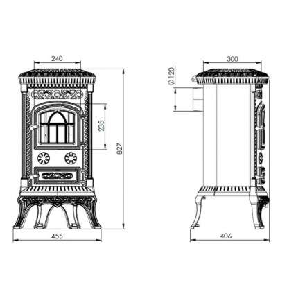 Купить Печь-камин NORDflam Plato patine чугун в Слониме Амазонка бай фото в Слониме