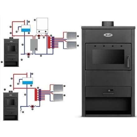 Печь-камин Blist B22 E с водяным контуром фото в Слониме