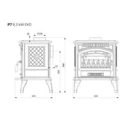 Купить Печь-камин Kawmet P7 (9.3 кВт) EKO в интерьере чугунный в Слониме фото в Слониме