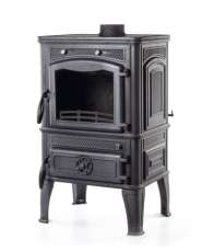 Печь-камин чугунный FireWay Dacha с варочной поверхностью патина бронза Амазонка бай фото в Слониме