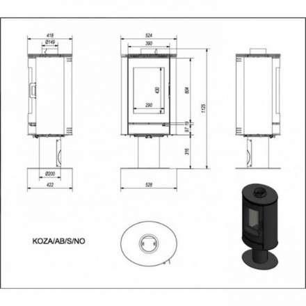 Купить Печь-камин Kratki KOZA/AB/S/N/DR в интерьере в Слониме Амазонка бай фото в Слониме