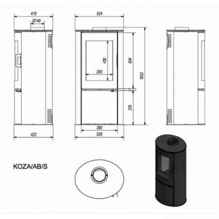 Купить Печь-камин Kratki Koza/AB/S/DR в Слониме Амазонка бай фото в Слониме