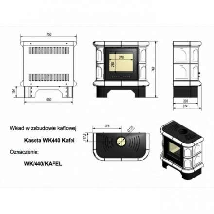 Купить кафельную печь камин Kratki WK/440/KAFEL/CZ Амазонка бай фото в Слониме