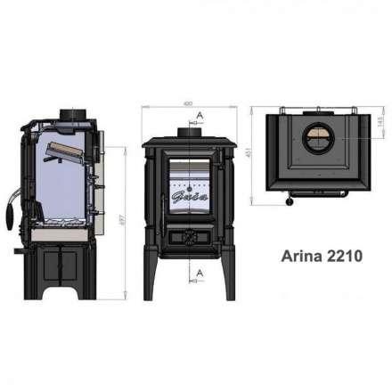 Печь GUCA Arina High из чугуна в Слониме