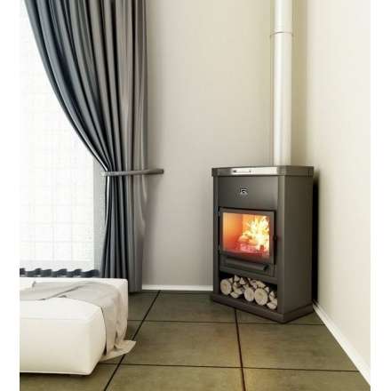 Недорогой камин Теплодар ОВ-140 (угловой) фото в интерьере в Слониме