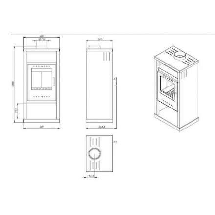 Купить Печь-камин NORDflam Pireus в Слониме Амазонка бай фото в Слониме