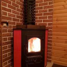 Купить Печь-камин Везувий ПК-01 (270) угловой красный 9 кВт в Слониме в Слониме