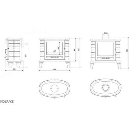 Купить Печь-камин Kratki Koza K8 в интерьере в Слониме Амазонка бай фото в Слониме