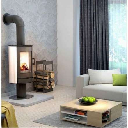 Купить Печь-камин Kratki KOZA/AB/S/N/KAFEL/BIALY (кафель белый) в интерьере в Слониме Амазонка бай фото в Слониме