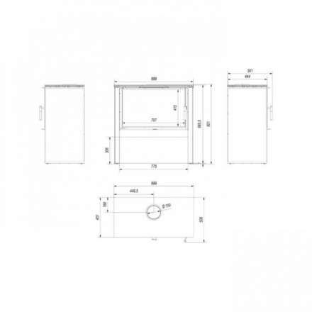 Печь-камин Kratki Juno 12/B Амазонка бай фото в Слониме