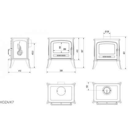 Печь-камин Kratki Koza K7 Амазонка бай фото в Слониме