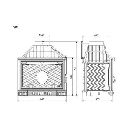 Каминная топка Kawmet W1-18 кВт Феникс в Слониме