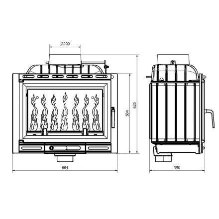 Каминная топка Kawmet W13A-11,5 кВт EKO в Слониме