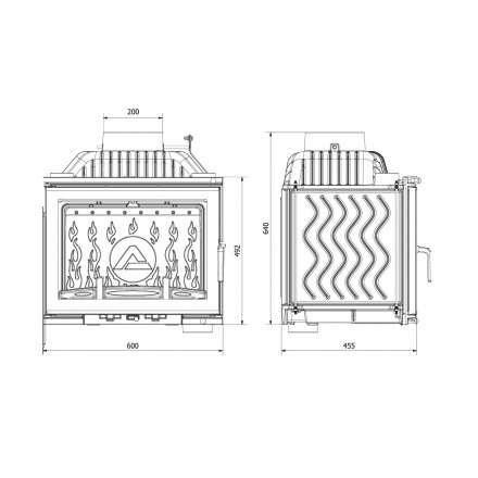 Каминная топка Kawmet W17 12,3 кВт EKO в Слониме