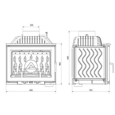 Каминная топка Kawmet W17 DECOR 14 кВт в Слониме
