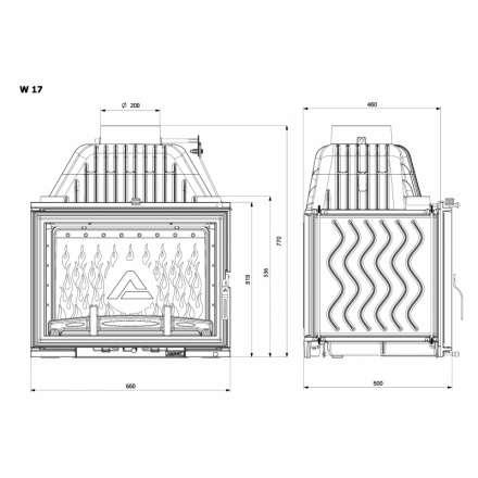 Каминная топка Kawmet W17 DECOR 16 кВт в Слониме