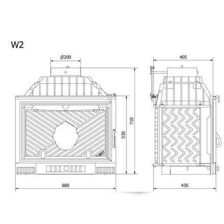 Каминная топка Kawmet W2-14,4 кВт в Слониме