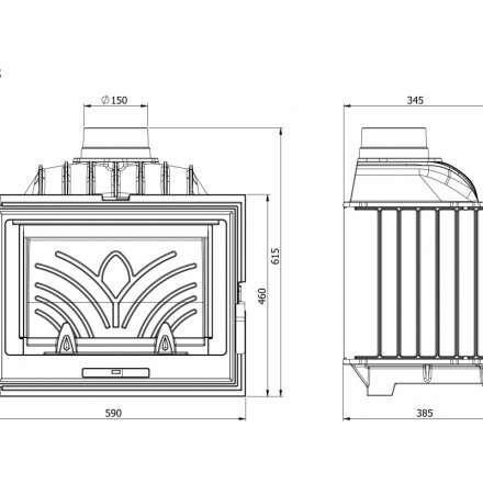 Каминная топка Kawmet W13 9,5 кВт в Слониме