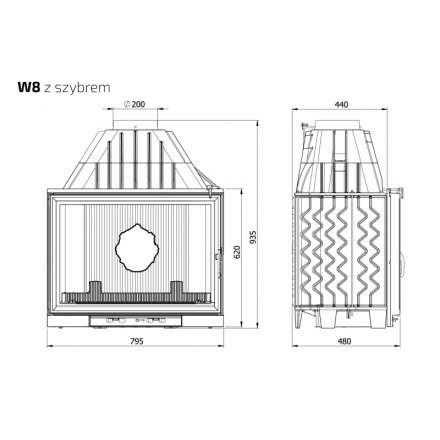 Каминная топка Kawmet W8-17,5 кВт EKO в Слониме
