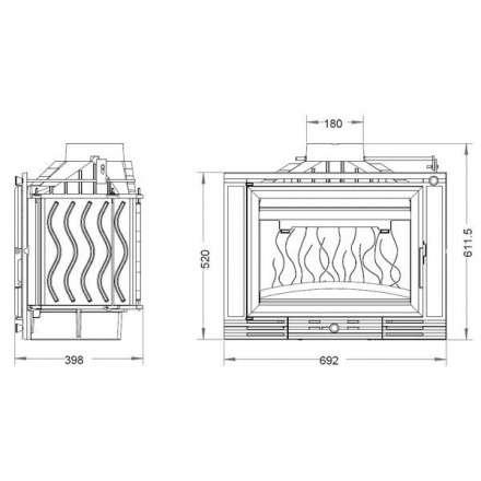 Каминная топка Invicta 700 Minos с шибером в Слониме